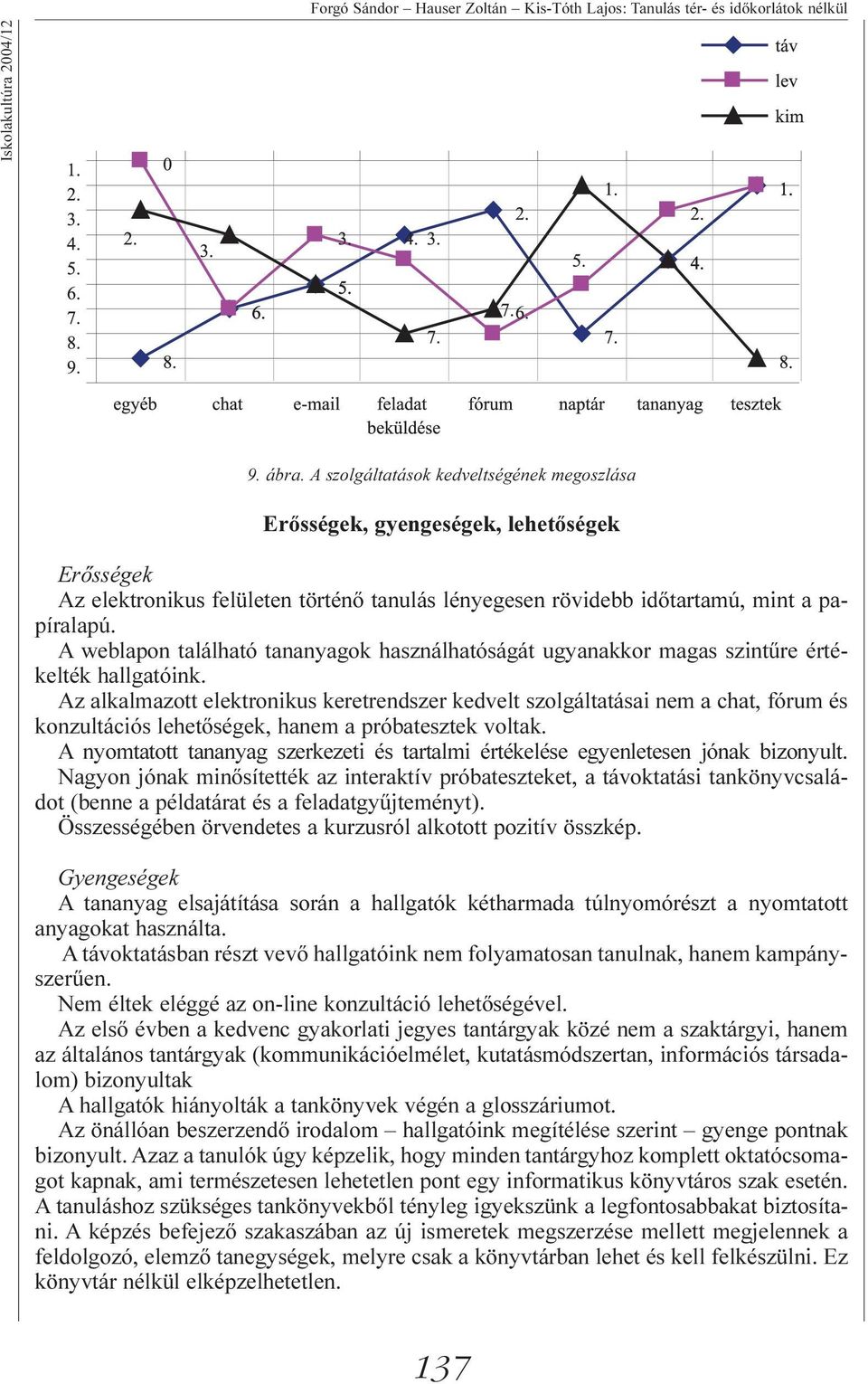 A weblapon található tananyagok használhatóságát ugyanakkor magas szintûre értékelték hallgatóink.