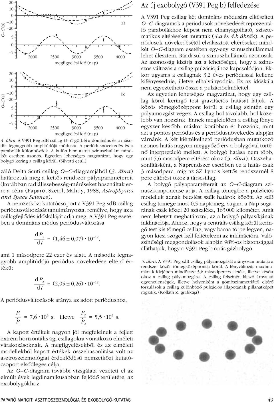 Egyetlen lehetséges magyarázat, hogy egy bolygó kering a csillag körül. (Silvotti et al.) záló Delta Scuti csillag O C -diagramjából (3.