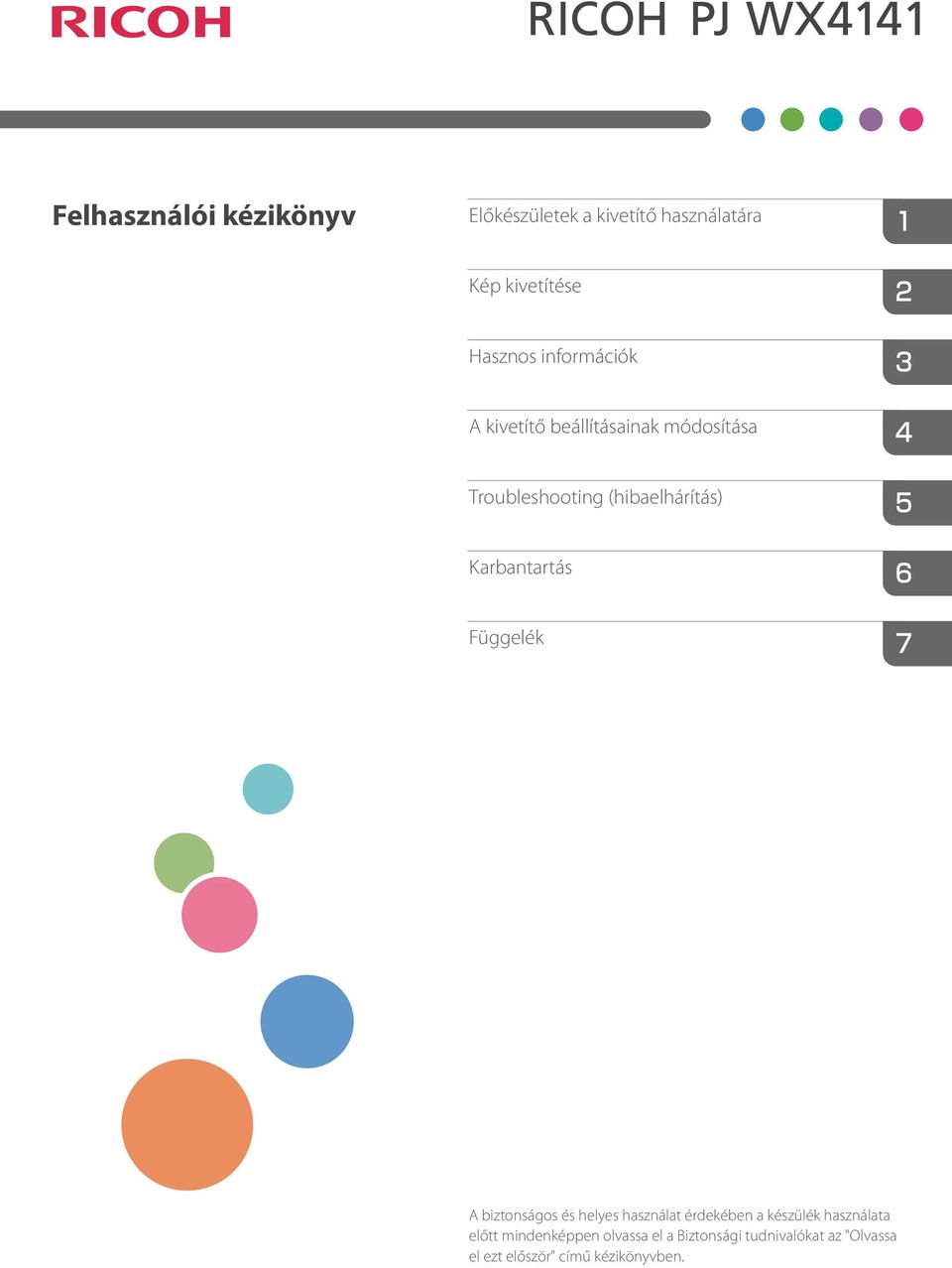 Karbantartás Függelék A biztonságos és helyes használat érdekében a készülék használata