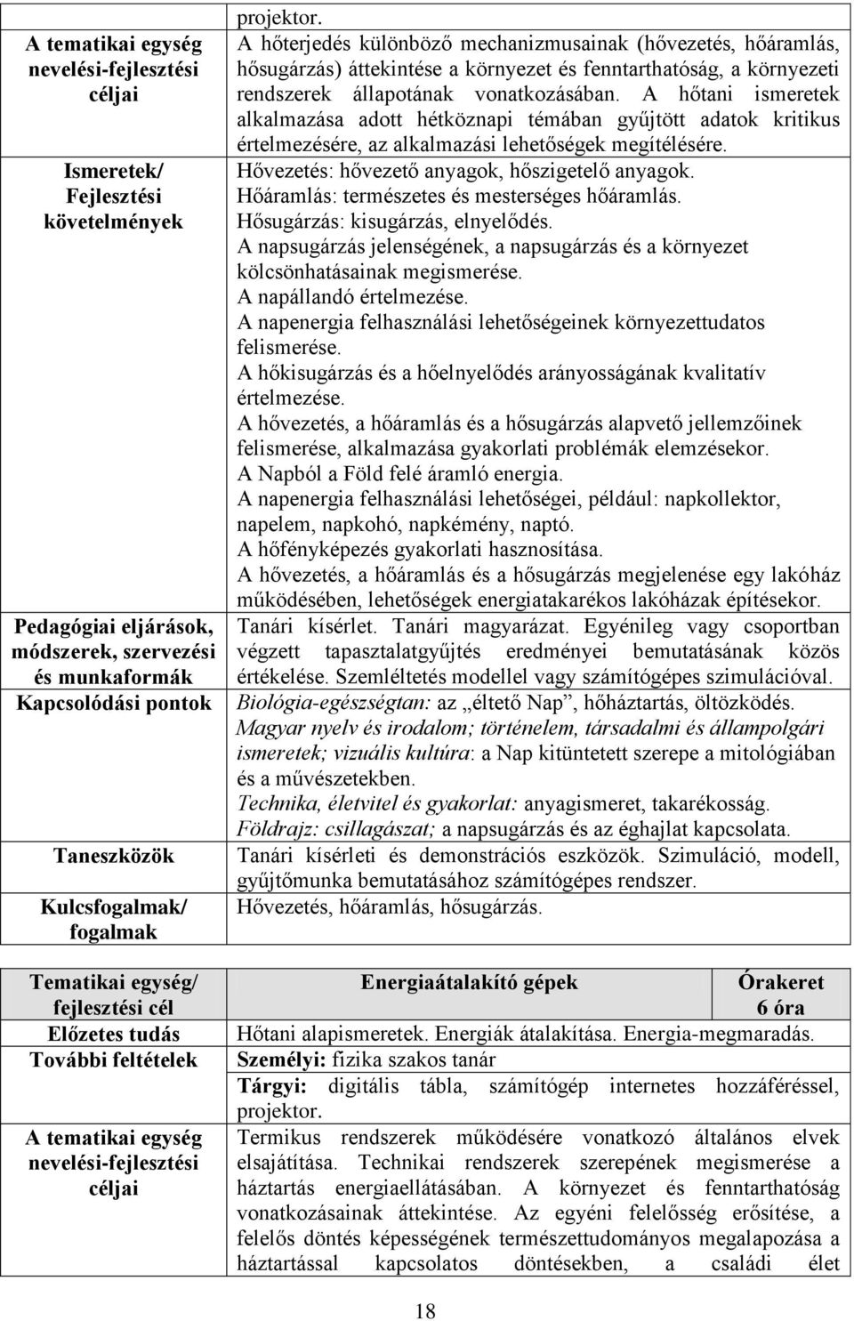 Hőáramlás: természetes és mesterséges hőáramlás. Hősugárzás: kisugárzás, elnyelődés. A napsugárzás jelenségének, a napsugárzás és a környezet kölcsönhatásainak megismerése. A napállandó értelmezése.