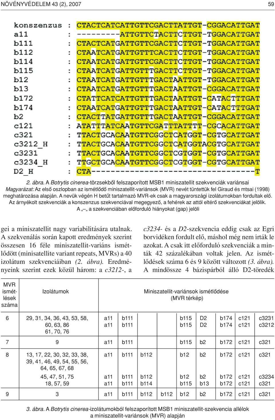 (1998) meghatározása alapján. A nevük végén H betût tartalmazó MVR-ek csak a magyarországi izolátumokban fordultak elô.