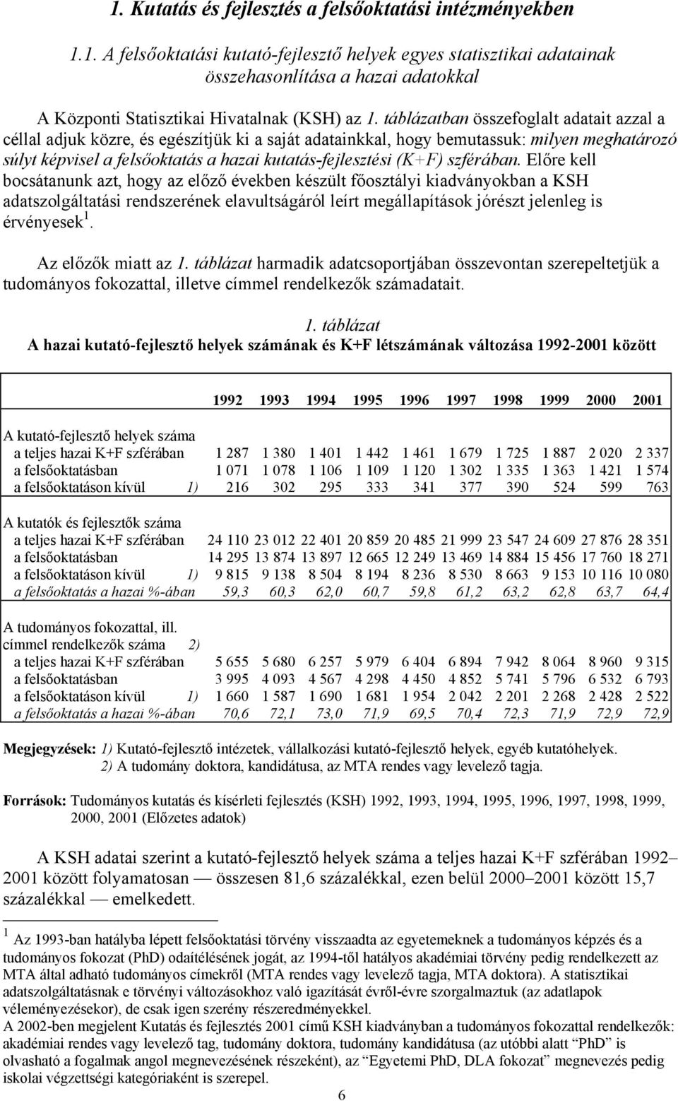 szférában. Előre kell bocsátanunk azt, hogy az előző években készült főosztályi kiadványokban a KSH adatszolgáltatási rendszerének elavultságáról leírt megállapítások jórészt jelenleg is érvényesek 1.