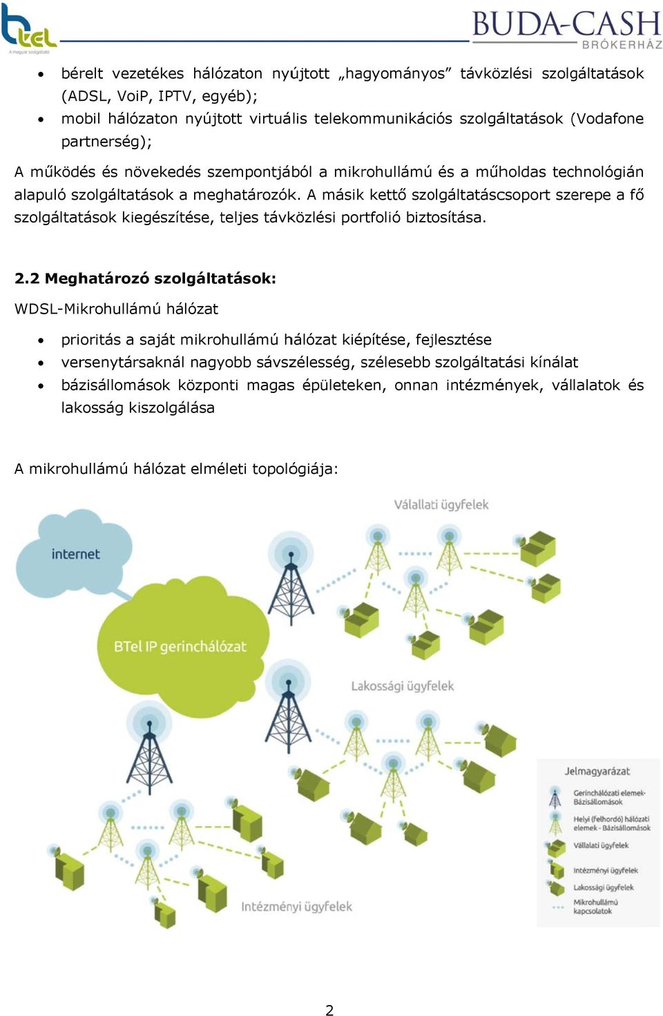 A másik kettő szolgáltatáscsoport szerepe a főő szolgáltatások kiegészítése, teljes t távközlési portfolió biztosítása. 2.