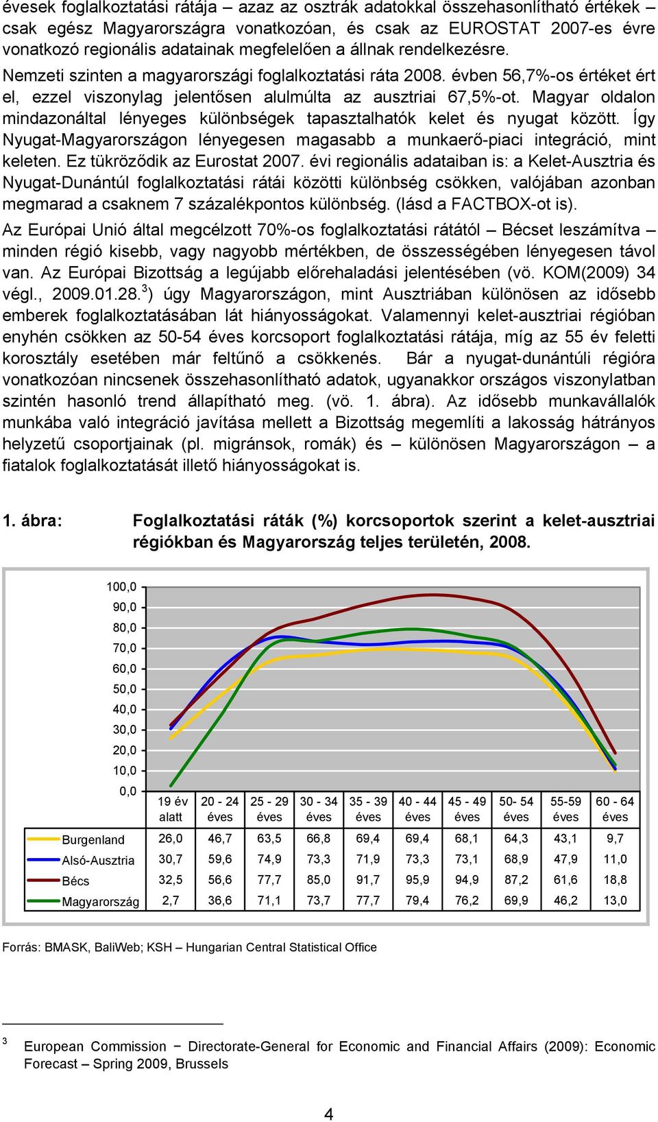 Magyar oldalon mindazonáltal lényeges különbségek tapasztalhatók kelet és nyugat között. Így Nyugat-Magyarországon lényegesen magasabb a munkaerő-piaci integráció, mint keleten.