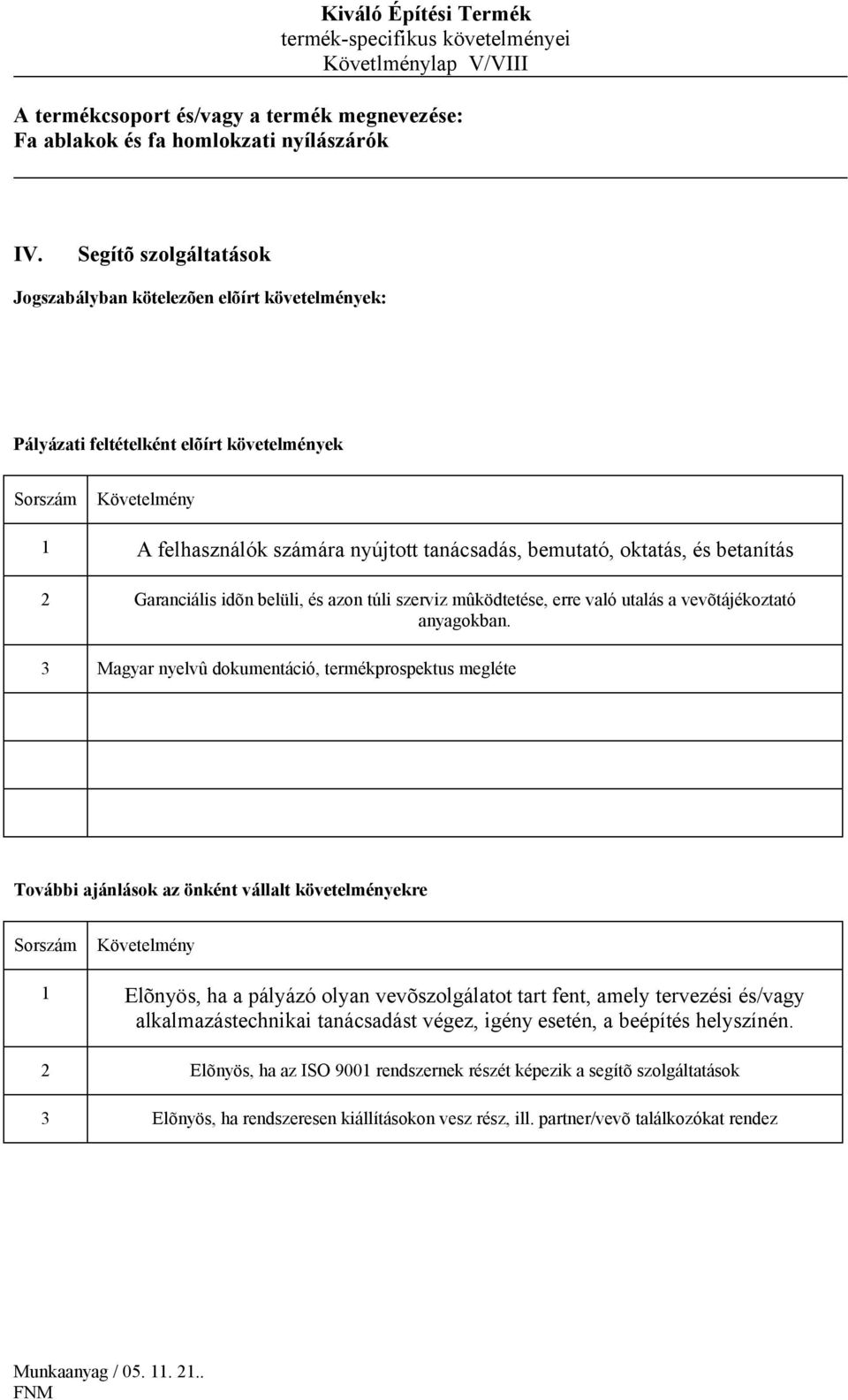 mûködtetése, erre való utalás a vevõtájékoztató anyagokban.
