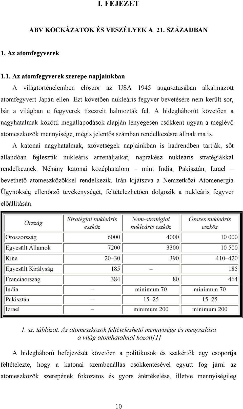 A hidegháborút követően a nagyhatalmak közötti megállapodások alapján lényegesen csökkent ugyan a meglévő atomeszközök mennyisége, mégis jelentős számban rendelkezésre állnak ma is.