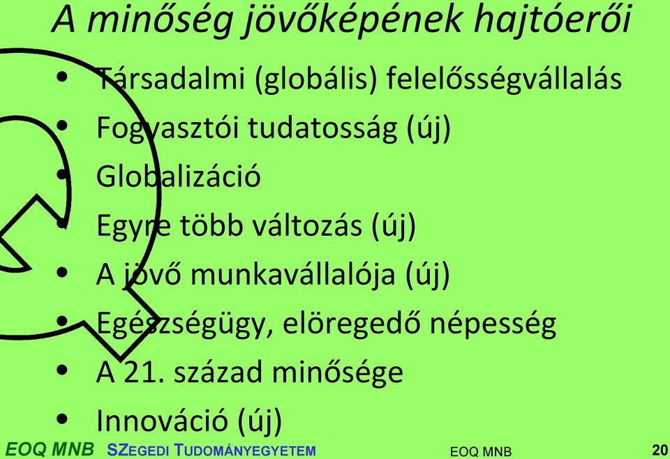 több változás (új) A jövő munkavállalója (új) Egészségügy,