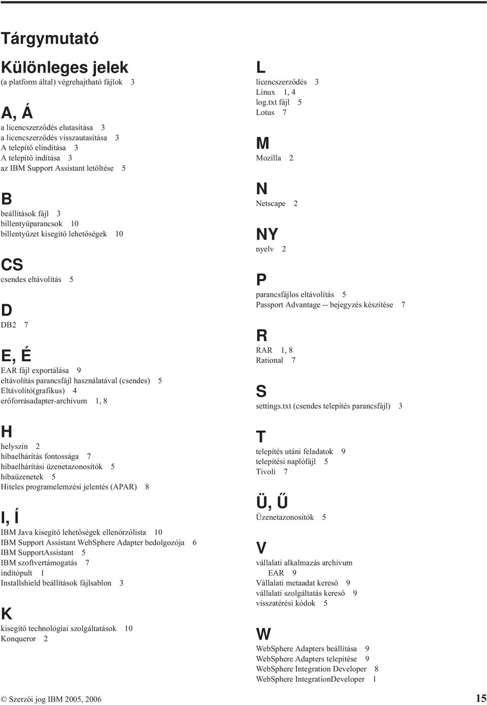 használatával (csendes) 5 Eltávolító(grafikus) 4 erőforrásadapter-archívum 1, 8 H helyszín 2 hibaelhárítás fontossága 7 hibaelhárítási üzenetazonosítók 5 hibaüzenetek 5 Hiteles programelemzési