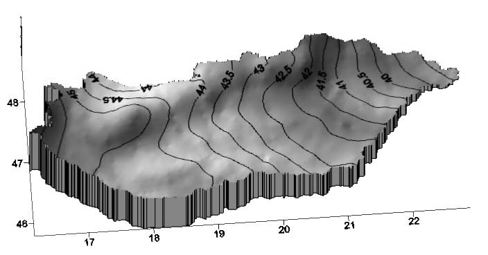 Doktori kutatások a BME Építőmérnöki Karán 2006 9 4. ábra Neurális hálózatokkal előállított GPS-gravimetriai geoid 5.