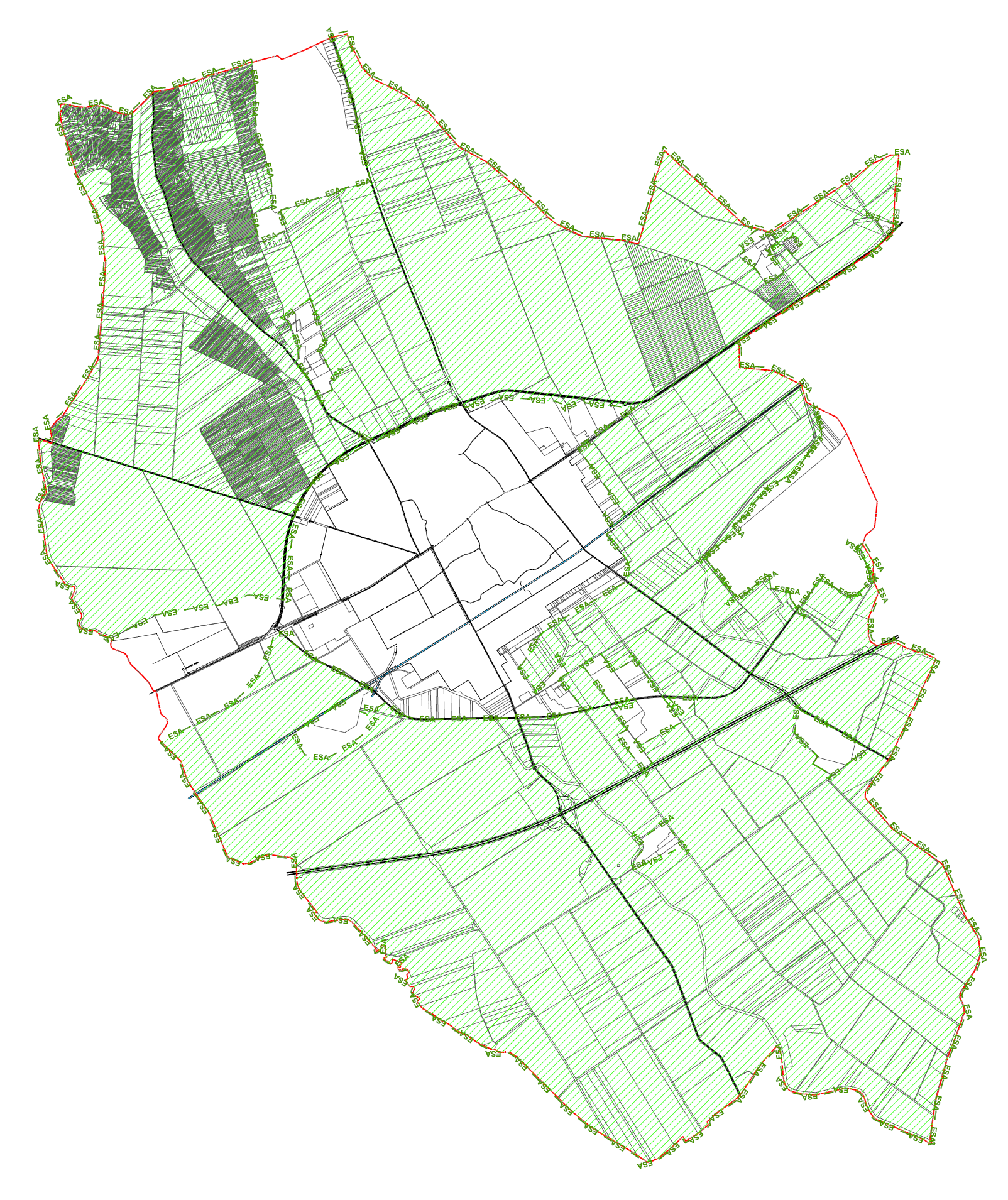 A város közigazgatási területét érintő Érzékeny természeti területek (ESA) elhelyezkedése 3.