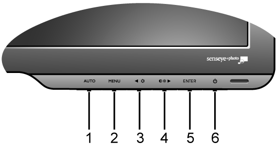 6. A monitor beállítása A kezelõpanel 1. AUTO : A függőleges helyzet, fázis, vízszintes helyzet illetve pixel-óra automatikus beállítása. 2.