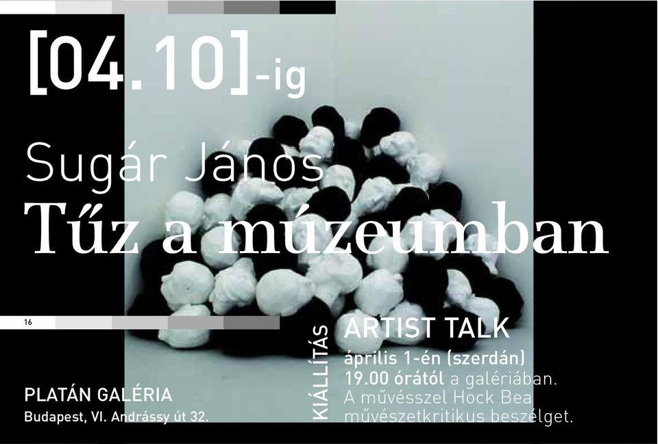 KIÁLLÍTÁS ARTIST TALK április 1-én (szerdán) 19.