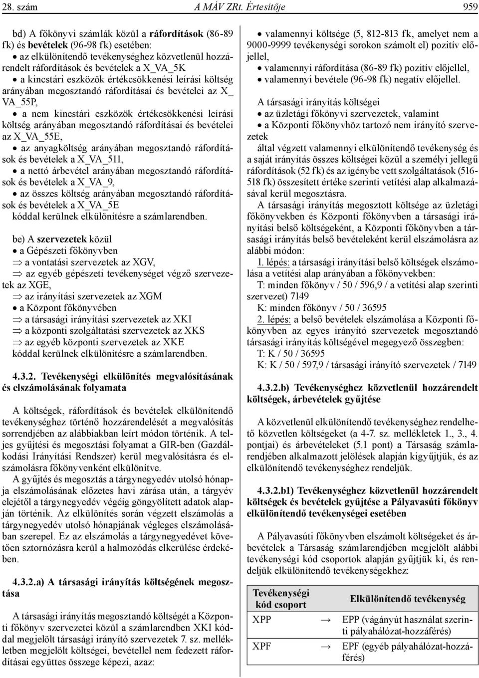 kincstári eszközök értékcsökkenési leírási költség arányában megosztandó ráfordításai és bevételei az X_ VA_55P, a nem kincstári eszközök értékcsökkenési leírási költség arányában megosztandó