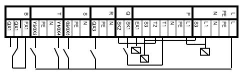 Csatlakozó sorkapcsok RVS43.345 Hálózati feszültségű sorkapcsok PCB diagram Sorkapocs jelölés RVS43.