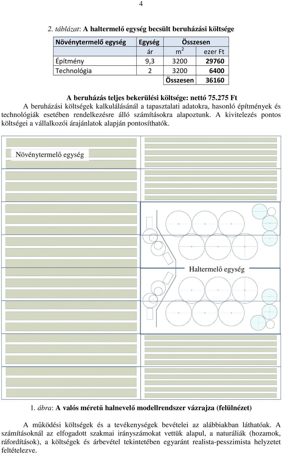 A kivitelezés pontos költségei a vállalkozói árajánlatok alapján pontosíthatók. Növénytermelő egység ) Haltermelő egység ) 1.