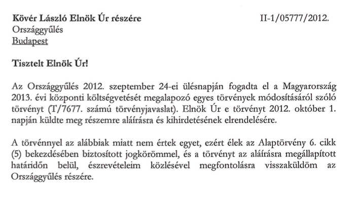 Áder János Parlamentnek visszaküldött törvények: 27 1.Kisajátítás 2.Sportcélú ingatlanok 3.Járások 4.