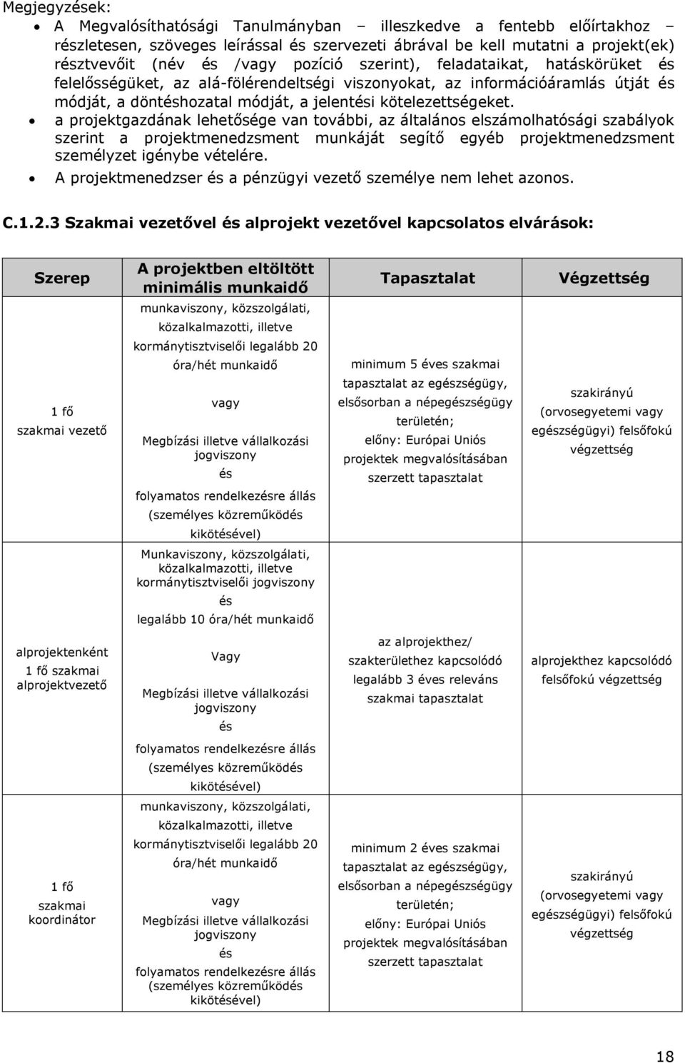 a projektgazdának lehetősége van további, az általános elszámolhatósági szabályok szerint a projektmenedzsment munkáját segítő egyéb projektmenedzsment személyzet igénybe vételére.