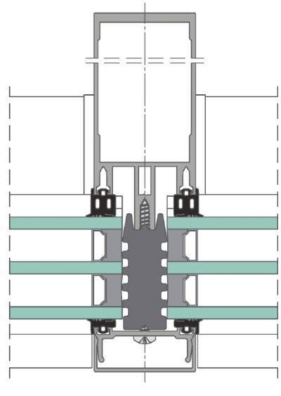 OSZLOP KERESZTMETSZET BORDA KERESZTMETSZET FA 50N HI HOMLOKZATI FÜGGÖNYFAL RENDSZER MŰSZAKI JELLEMZŐK - FA 50N HI A RENDSZER ELŐNYEI Légáteresztés Vízállóság Hővezetési tényező Szélterhelési osztály