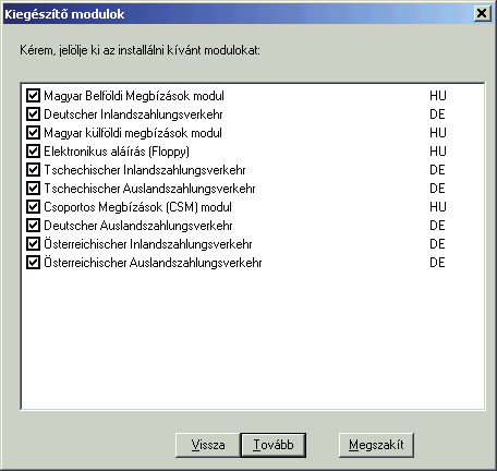 A MultiCash 3.20 telepítése A telepítőprogram automatikusan nyílik meg. Alternatívaként megnyitható a setup.exe állomány.