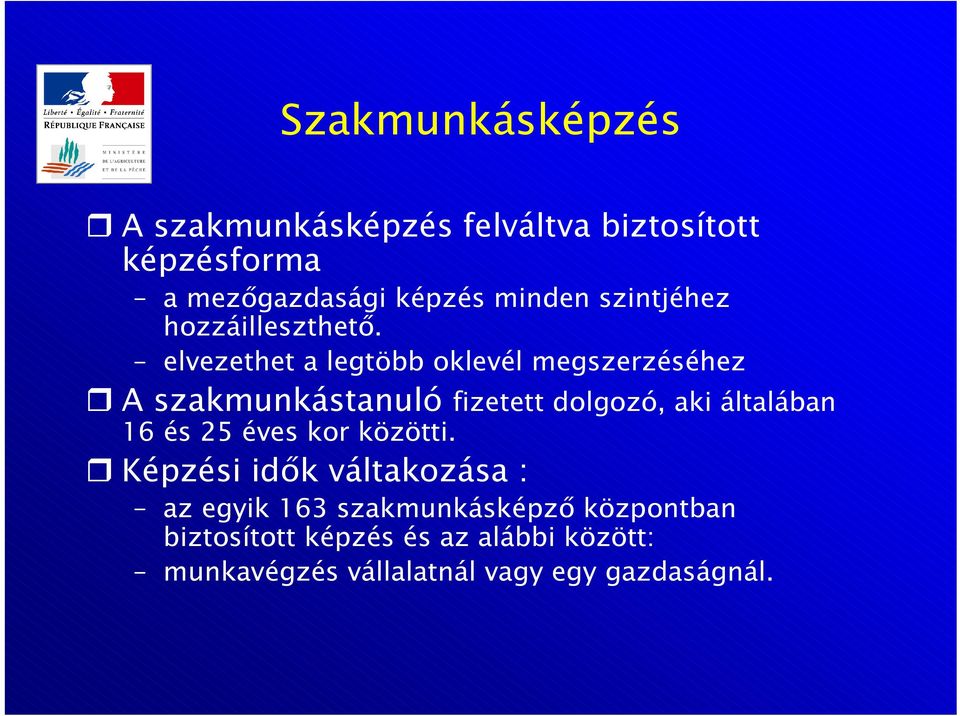 elvezethet a legtöbb oklevél megszerzéséhez A szakmunkástanuló fizetett dolgozó, aki általában 16 és