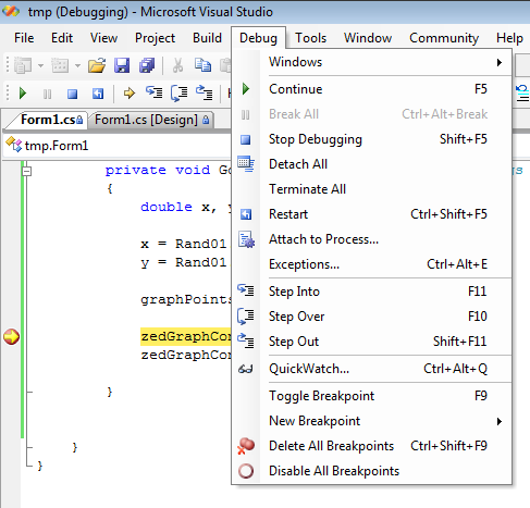 Hibakeresés (debugging) Debug QuickWatch: kifejezések kiértékelése objektumok