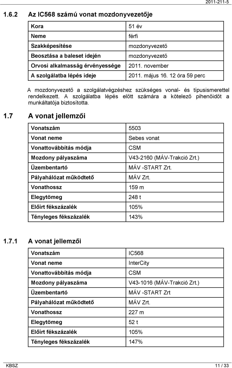 A szolgálatba lépés előtt számára a kötelező pihenőidőt a munkáltatója biztosította. 1.