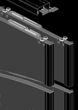 11.7 ncosmo tolóajtó rendszer 18 mm vastag ajtólapokhoz nstopper A Cleft és Smart alsó sínhez. Az elmozduló ajtószárnyat lehet adott helyzetben pozícionálni.