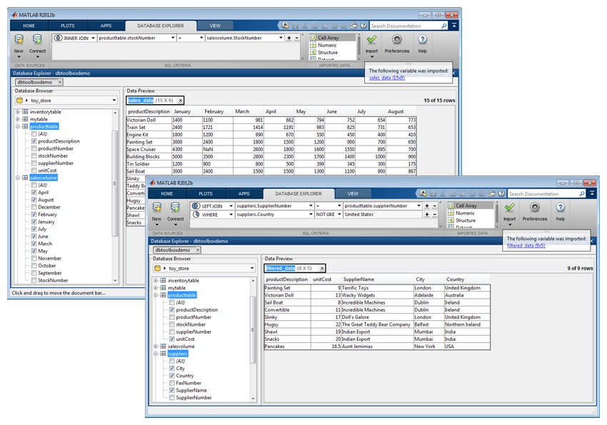 Adatbázis elérés Matlab-ból Database Toolbox ODBC és JDBC