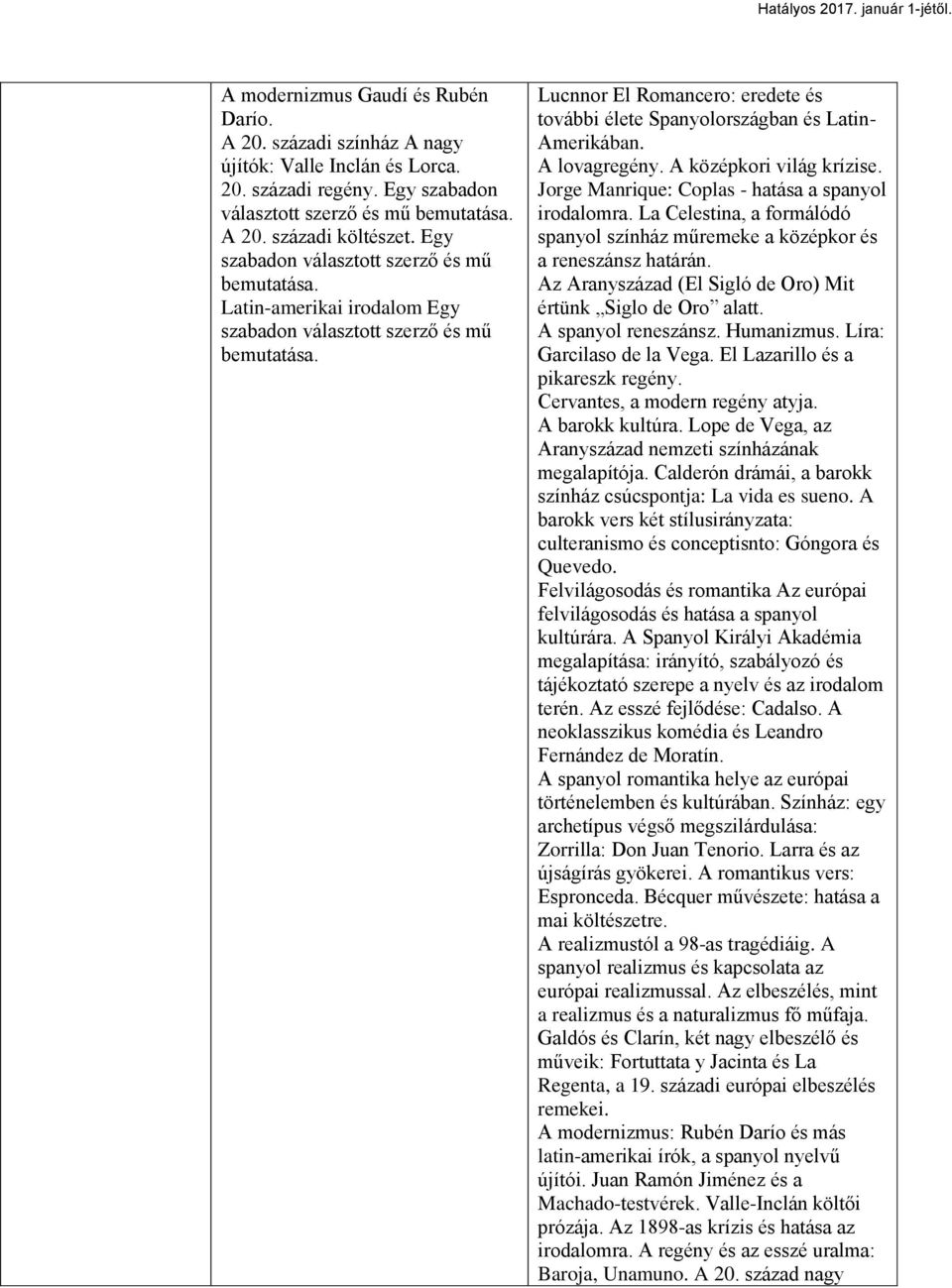 Lucnnor El Romancero: eredete és további élete Spanyolországban és Latin- Amerikában. A lovagregény. A középkori világ krízise. Jorge Manrique: Coplas - hatása a spanyol irodalomra.