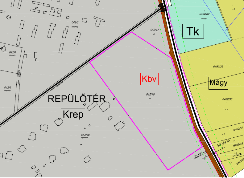 Gazdasági területek kapcsán 0,92 ha nyi kerül kialakításra. 3. Kunmadaras nagyközség településszerkezeti tervének 1.6.
