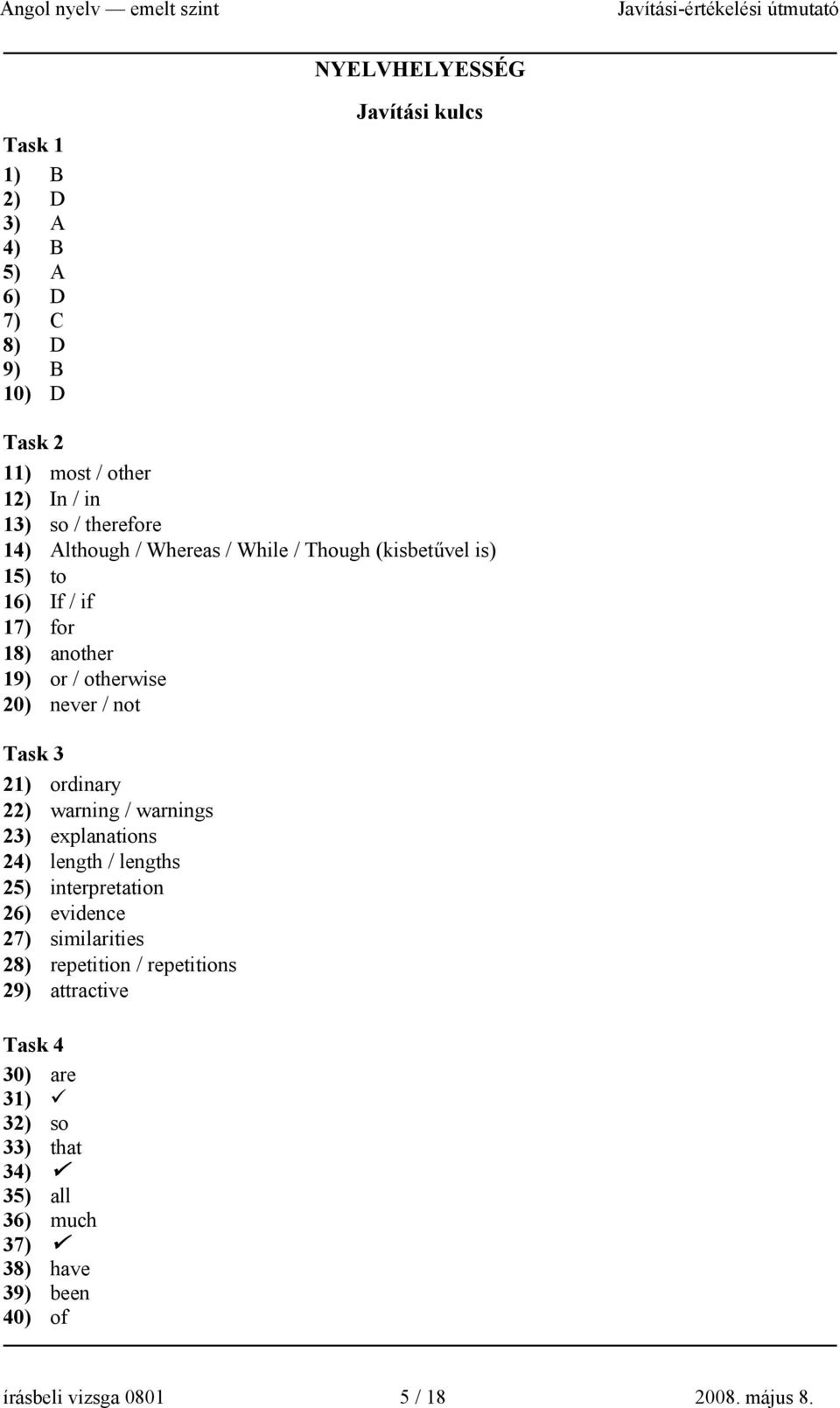 ordinary 22) warning / warnings 23) explanations 24) length / lengths 25) interpretation 26) evidence 27) similarities 28) repetition /