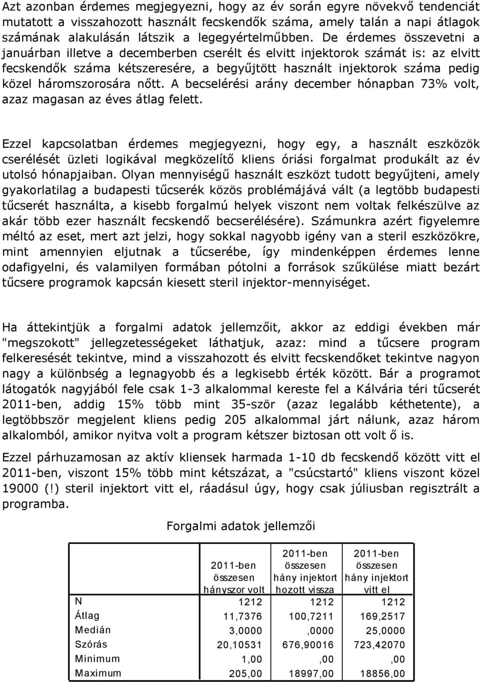 De érdemes összevetni a januárban illetve a decemberben cserélt és elvitt injektorok számát is: az elvitt fecskendők száma kétszeresére, a begyűjtött használt injektorok száma pedig közel