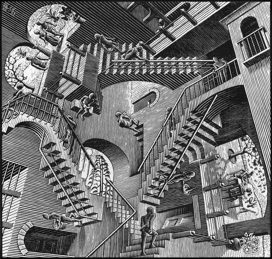 M C Escher https://www.youtube.com/watch?