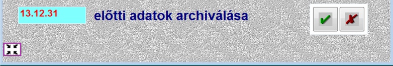 VII. Archiválás Pénztár tételeinket archiválhatjuk egy időponttól visszamenőlegesen. Az éves zárás, amit a FIBU modulból indítunk a pénztári tételeinket nem archiválja.