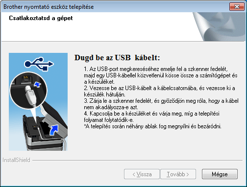 USB Winows USB-káls stlkozásnál (Winows XP Hom/XP Profssionl/Winows Vist /Winows 7) 16 Tlpítés lőtt Győzőjön mg rról, hogy számítógépét kpsolt, és rr rnszrgzi jogosultságokkl jlntkztt.