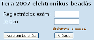 3. lépés Az e-ügyfél a Regisztrációs szám beírása utána a már