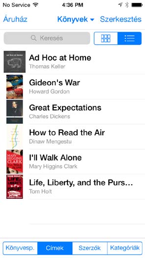Könyvek rendszerezése Gyűjtemények megtekintése. Nézet módosítása. A lista rendezése.