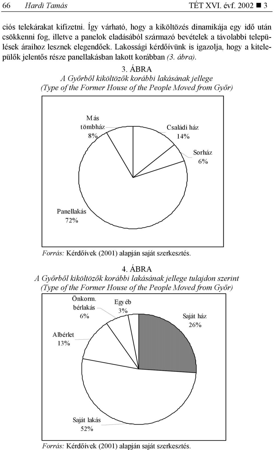 Lakossági kérdőívünk is igazolja, hogy a kitelepülők jelentős része panellakásban lakott korábban (3. ábra). 3.