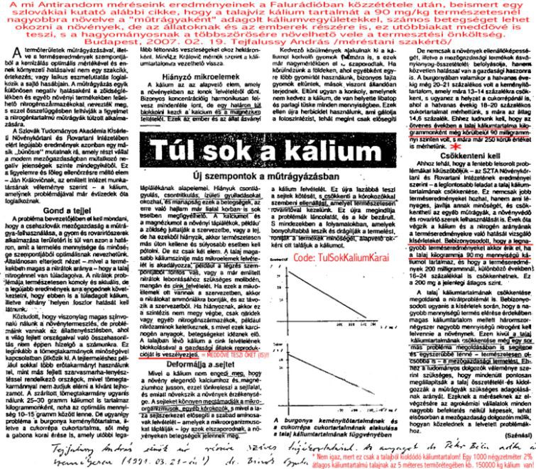 8. Bizonyíték: A szlovák tudományos akadémiai kutatóintézeti fenti cikk olvasható másolatát lásd a