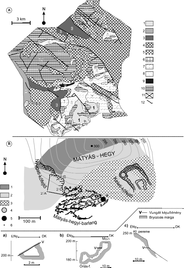 240 BIRÓ Tamás et al.: A budai Mátyás-hegy bryozoás márga összletébe települt vulkanogén képződmény kőzettani-vulkanológiai vizsgálata 1. ábra.