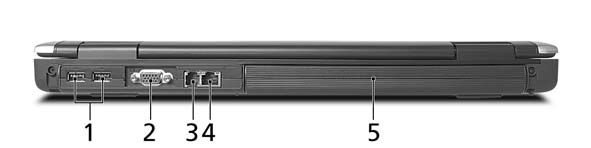 15 Hátulnézet # Ikon Elem Leírás 1 2 darab USB 2.0 port USB 2.0 eszközök (pl. USB-s egér vagy kamera) csatlakoztatását teszi lehetővé. 2 Külső kijelző (VGA) port Megjelenítő eszköz (pl.