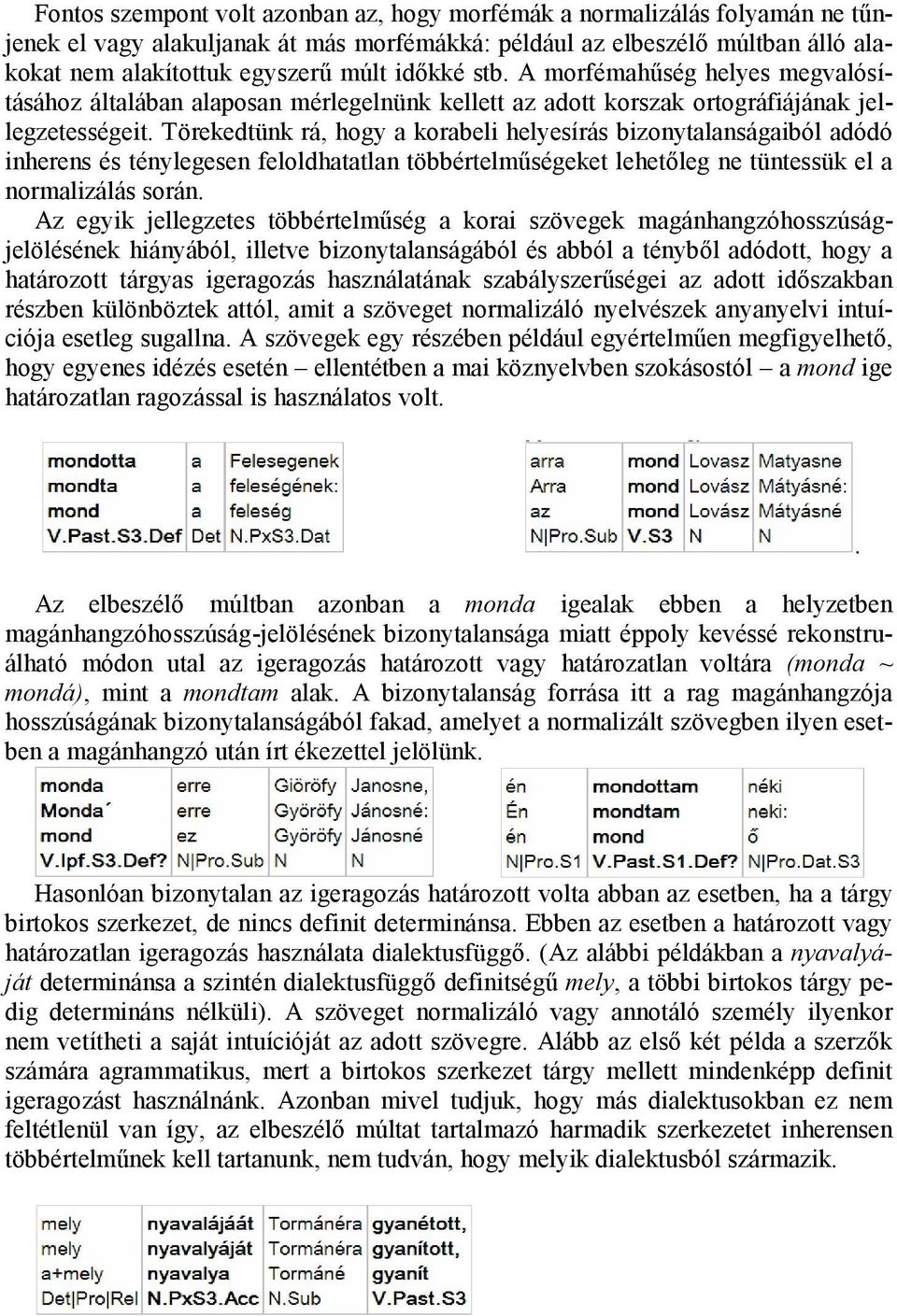 Törekedtünk rá, hogy a korabeli helyesírás bizonytalanságaiból adódó inherens és ténylegesen feloldhatatlan többértelműségeket lehetőleg ne tüntessük el a normalizálás során.