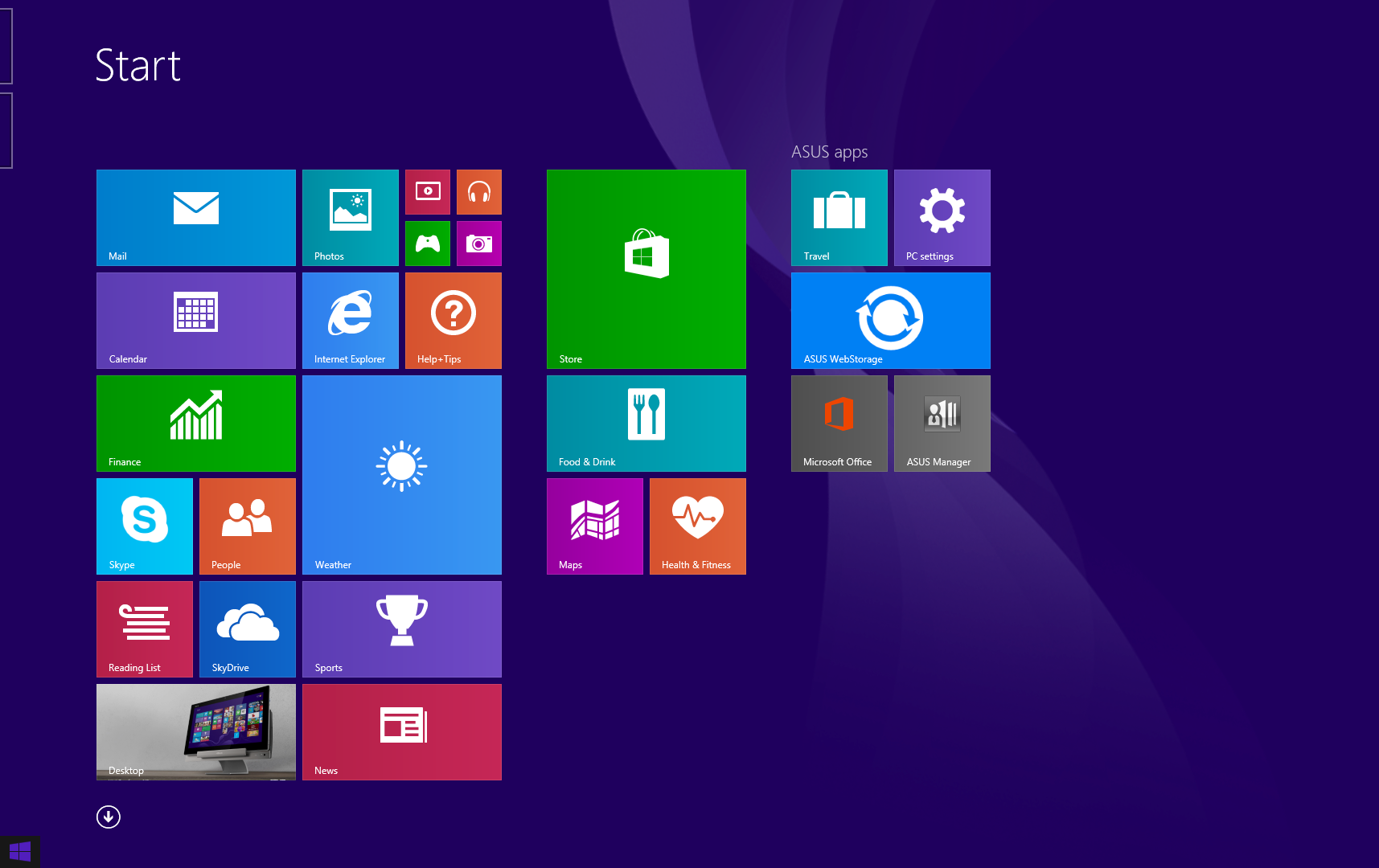 Start gomb A Windows 8.1 Start gombbal rendelkezik, amely lehetővé teszi a két legutoljára megnyitott alkalmazás közötti váltást.