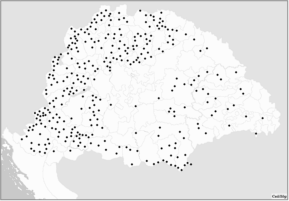 7. ábra A várak területi elrendeződése a 14. században (Fügedi Erik nyomán) 4.