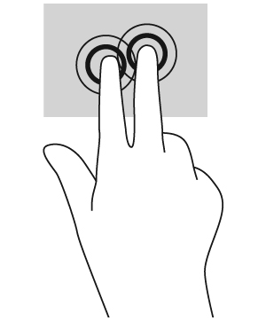 Koppintson két ujjal az érintőtábla-területen a