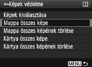 J Képek védelme A képek védelmére szolgáló funkció megakadályozza a képek véletlen törlését. Egyetlen kép védelme 1 2 Válassza ki a védelemmel ellátni kívánt képet.