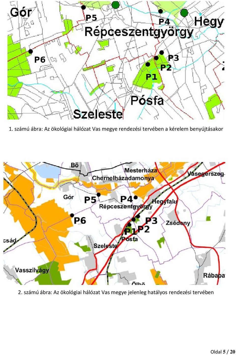 számú ábra: Az ökológiai hálózat Vas megye