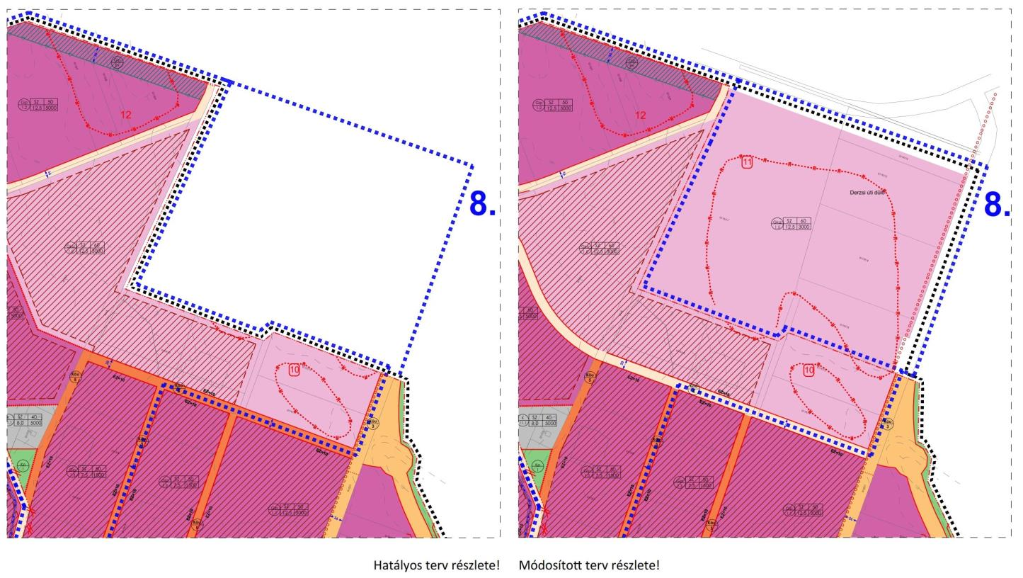 8. A tervezési feladat Ipari Park északkeleti oldala, a Diehl Aircabin Hungary Kft telephelye mögötti terület (a Park és az elkerülő út közötti terület).
