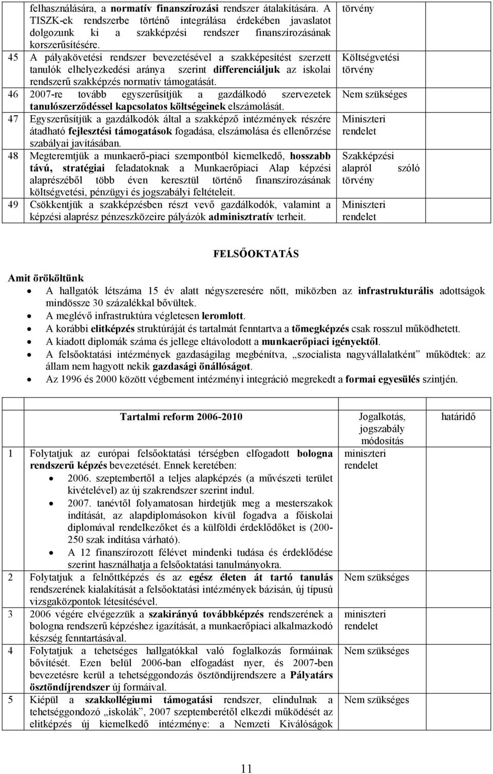 45 A pályakövetési rendszer bevezetésével a szakképesítést szerzett tanulók elhelyezkedési aránya szerint differenciáljuk az iskolai rendszerű szakképzés normatív támogatását.