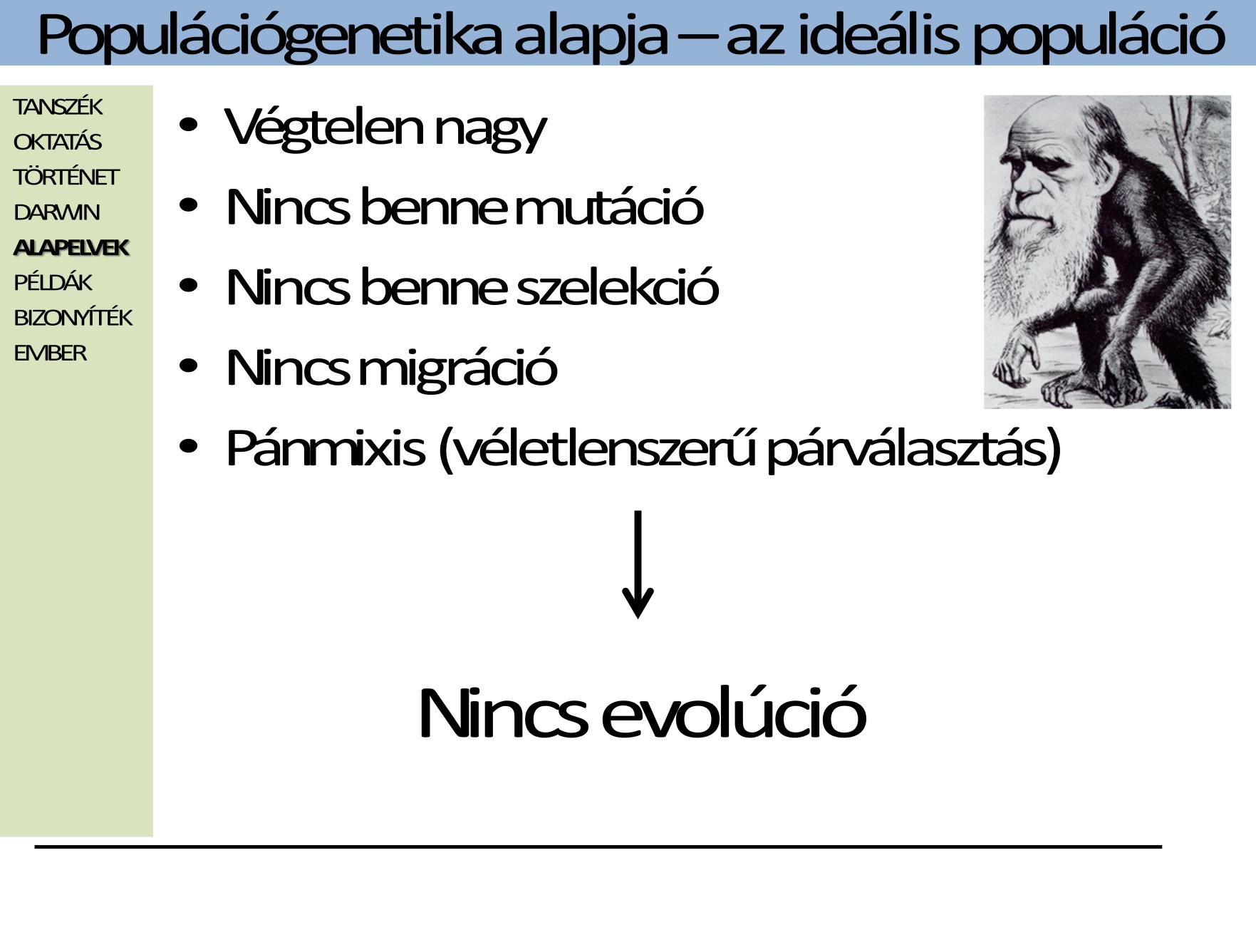 A természetes populációk nem végtelen nagyok, így bennük evolúció van (öröklött tulajdonságaik gyakorisága változik).